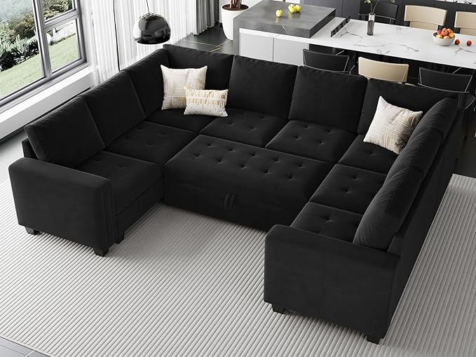 Secitonal Sleeper Sofa with Pull Out Couch Bed Modular Sectional Sofa