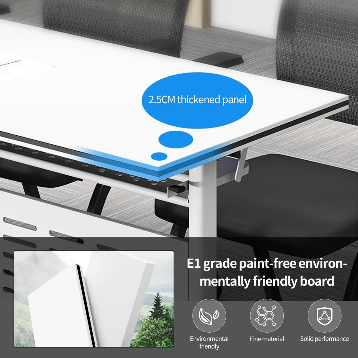 Conference Room Table,Mobile Folding Conference Table with Wheels