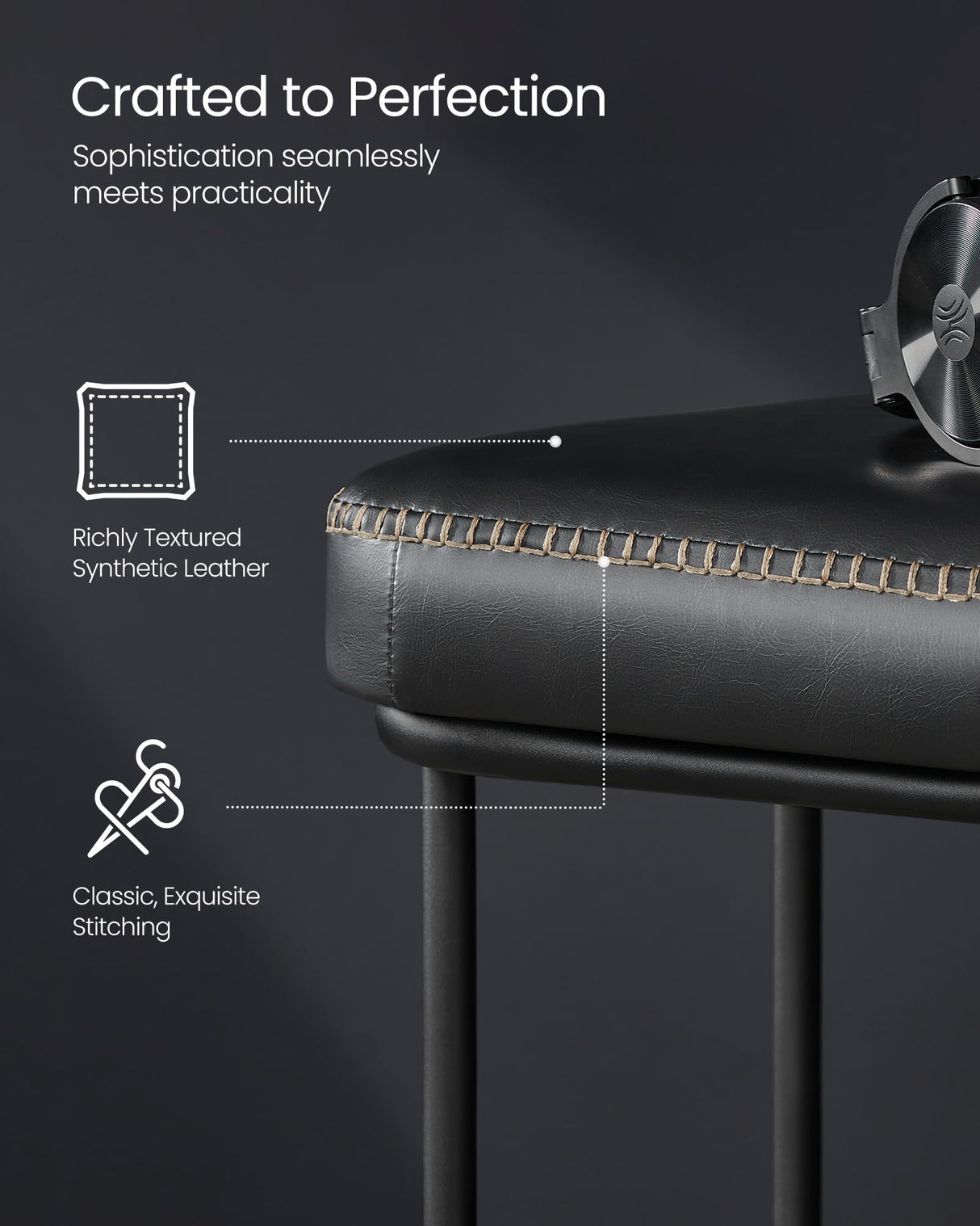 EKHO Collection - Bench for Entryway Bedroom, Synthetic Leather ULOM073B01