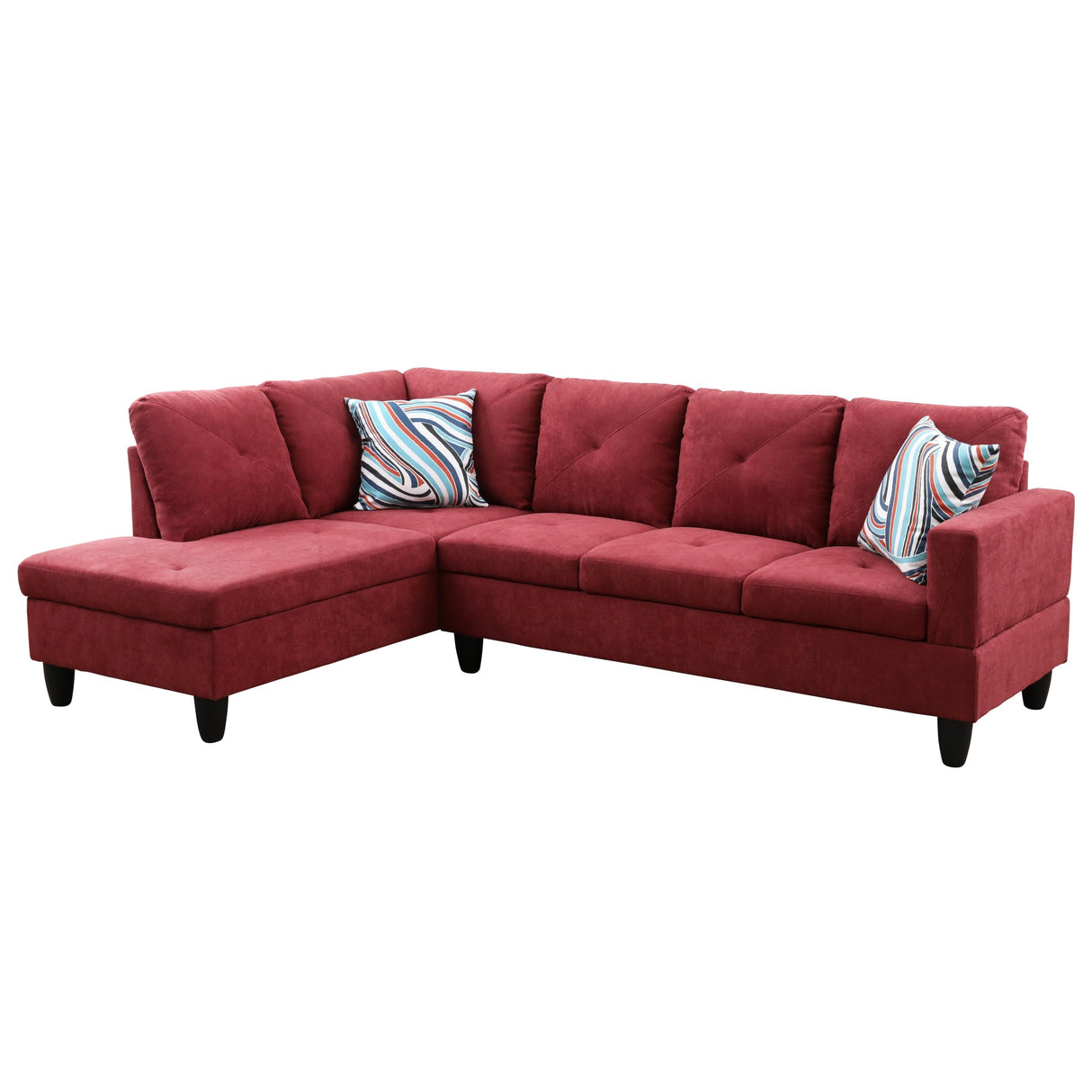 2-Piece Modern L-Shaped Sectional Sofa with 66" Chaise Lounge & Left Armrest