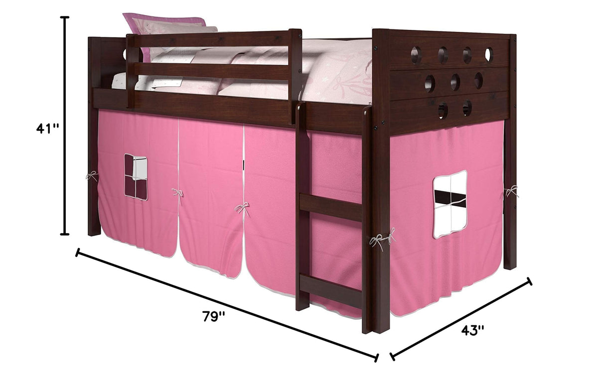 Low Loft with Pink Tent, Twin