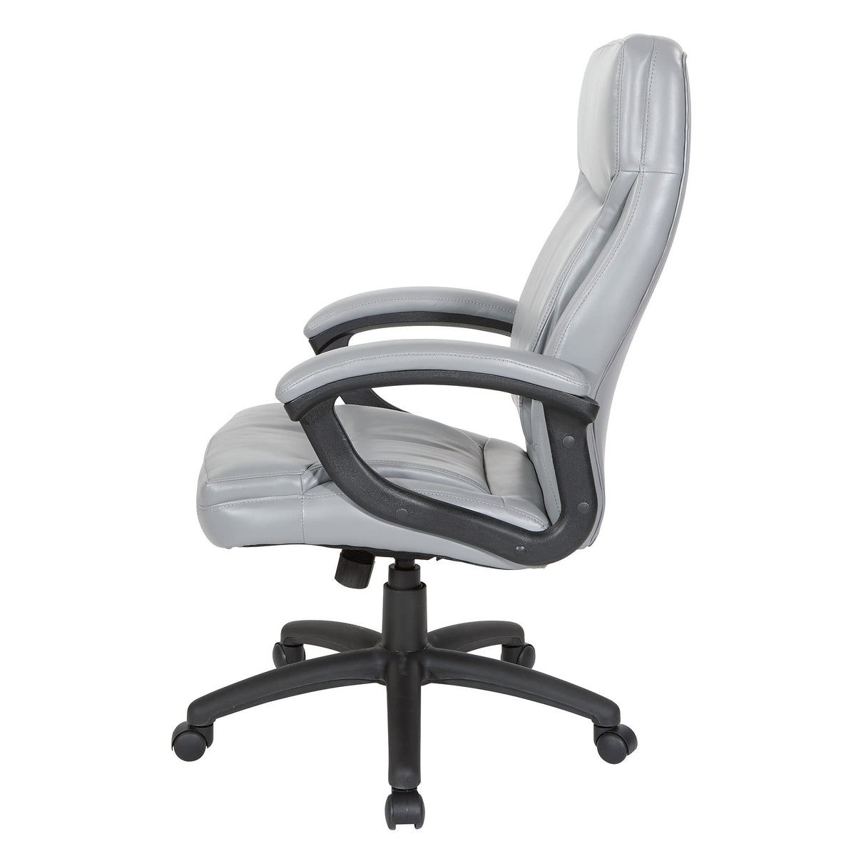 Executive High Back Bonded Leather Office Chair with Thick Padded Seat, Locking Tilt Control, and Nylon Loop Arms, Charcoal