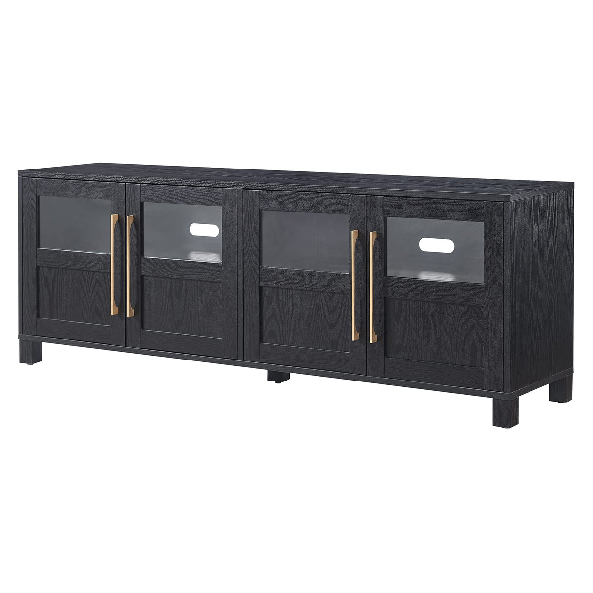 Holbrook TV Television-Stands, 68" Wide, Black Grain