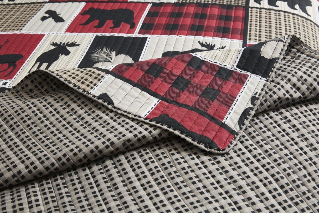 3 Piece Full/Queen Cabin Quilt Bedding Set - Lodge Life - Rustic Country Reversible