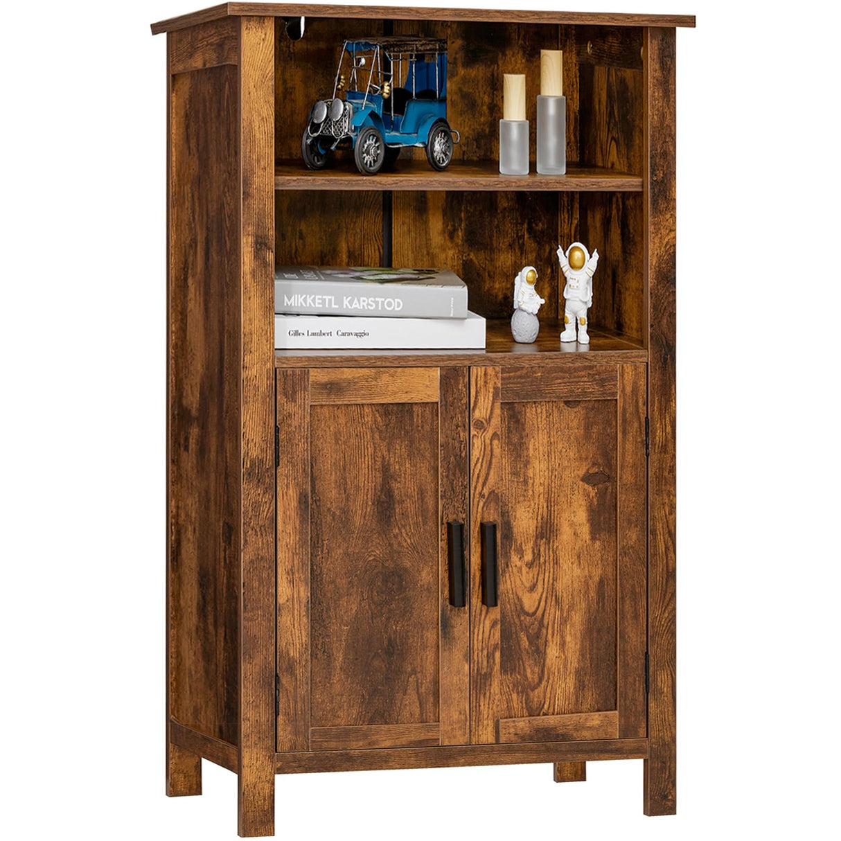Storage Cabinet with Adjustable Shelves, Retro Floor Storage Cabinet