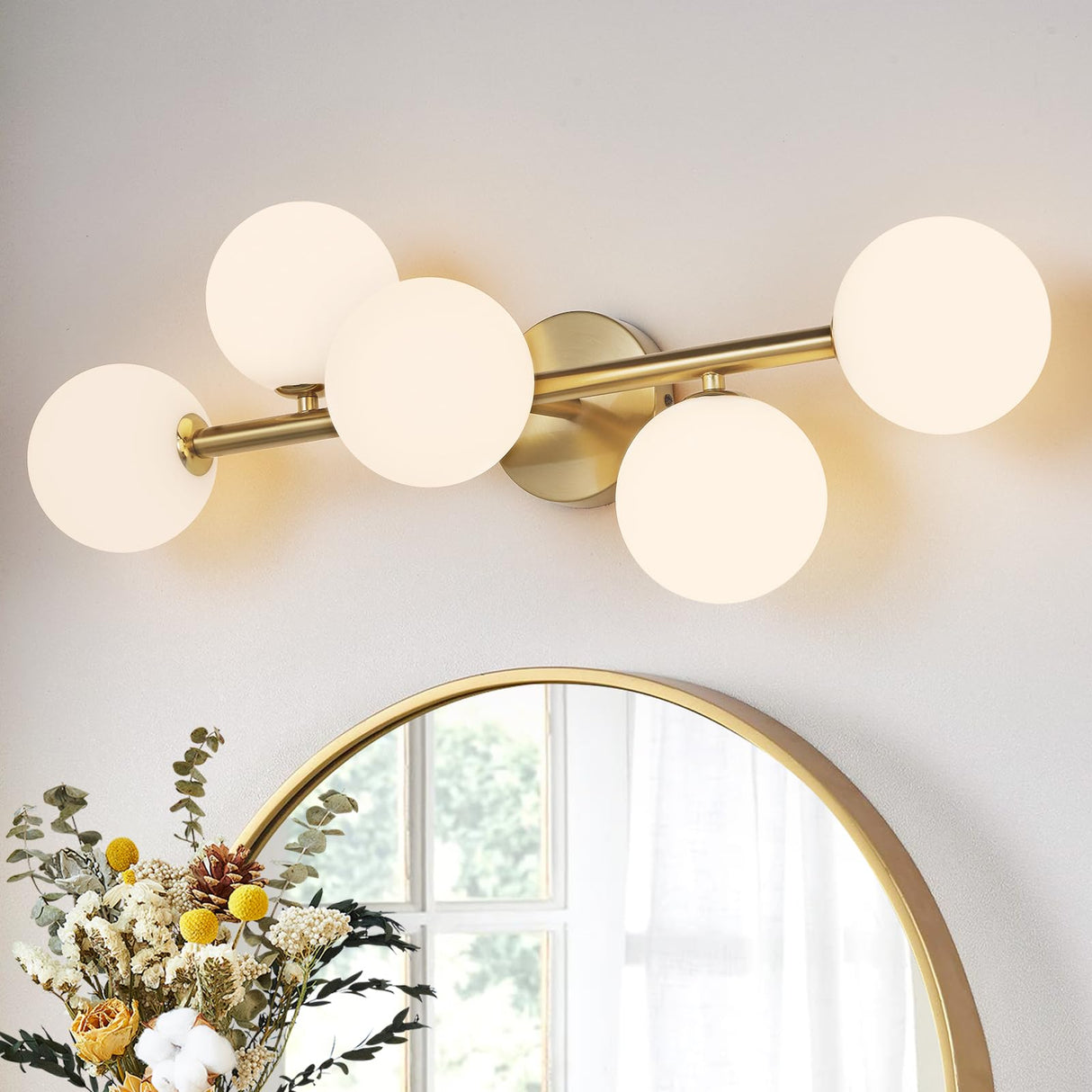 Bathroom Light Fixtures,Brushed Gold Bathroom Vanity Light Over Mirror