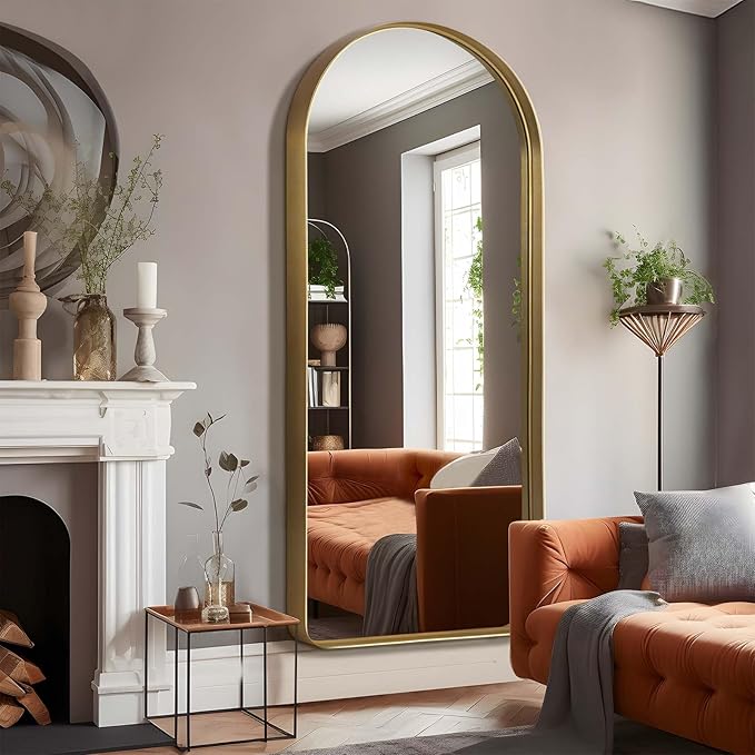 Modern Metal Framed Full Length Mirror for Wall