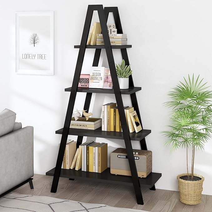 Industrial Bookshelf with Metal Frame by Recaceik - For Home Office and Living Room