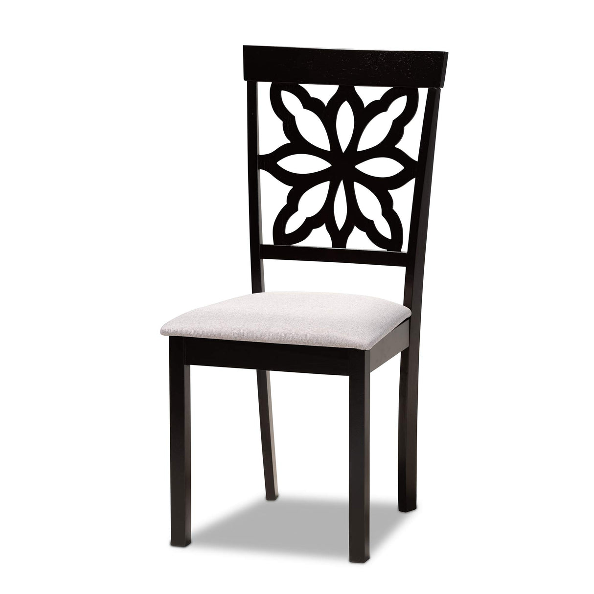 Modern and Contemporary Grey Fabric Upholstered and Dark Brown Finished Wood 7