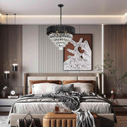 11-Light Modern Round Crystal Chandelier Lights, 5 Tiers Luxury Pendant Ceiling Light