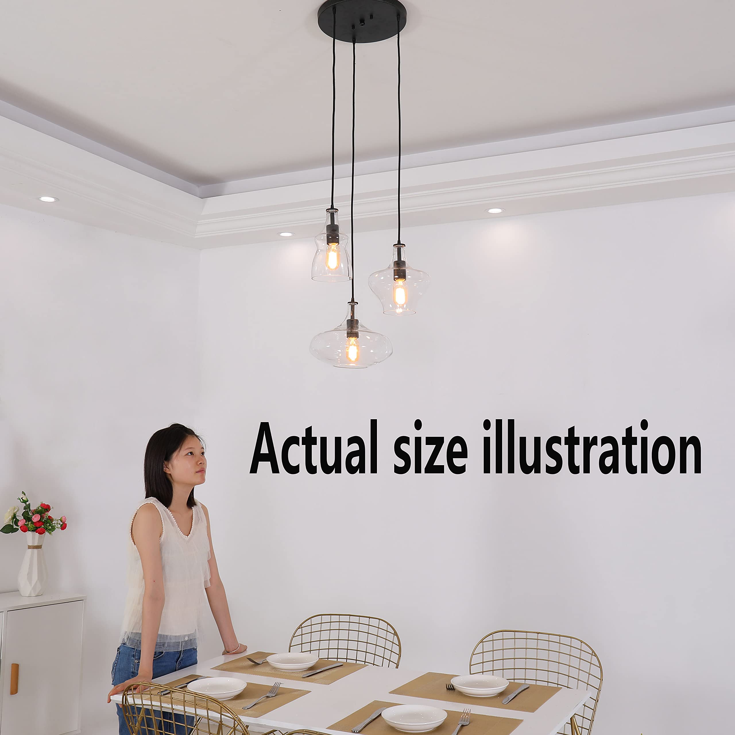 Jojospring Tasia Antique Black/Clear Mouth-Blown Glass Cluster Pendant Chandelier