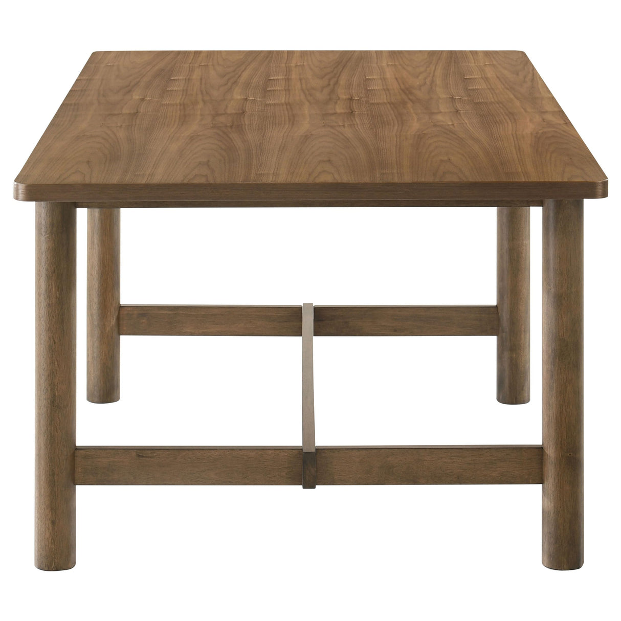 71-Inch Rectangular Dining Table with Trestle Base - Walnut Finish
