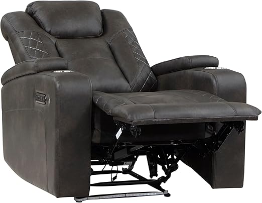 LumiLuxe Power Recliner Chair – Storage Arms, USB, LED & Power Headrest