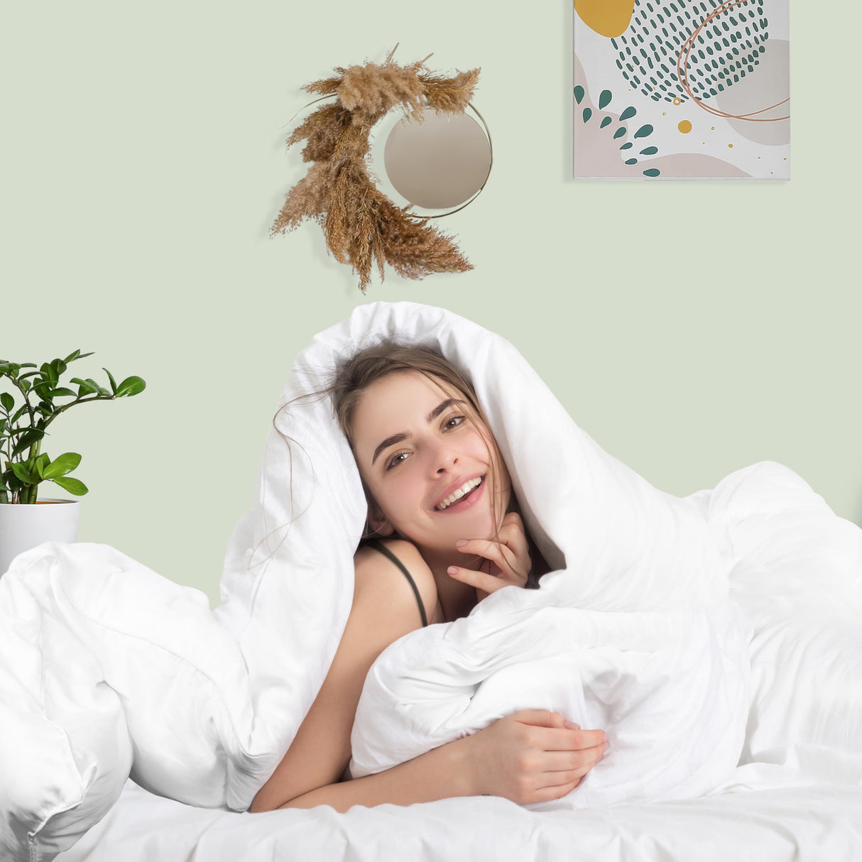 Comforter Duvet Insert, Quilted Comforter with Corner Tabs, Box Stitched Down Alternative Comforter (Full, White)