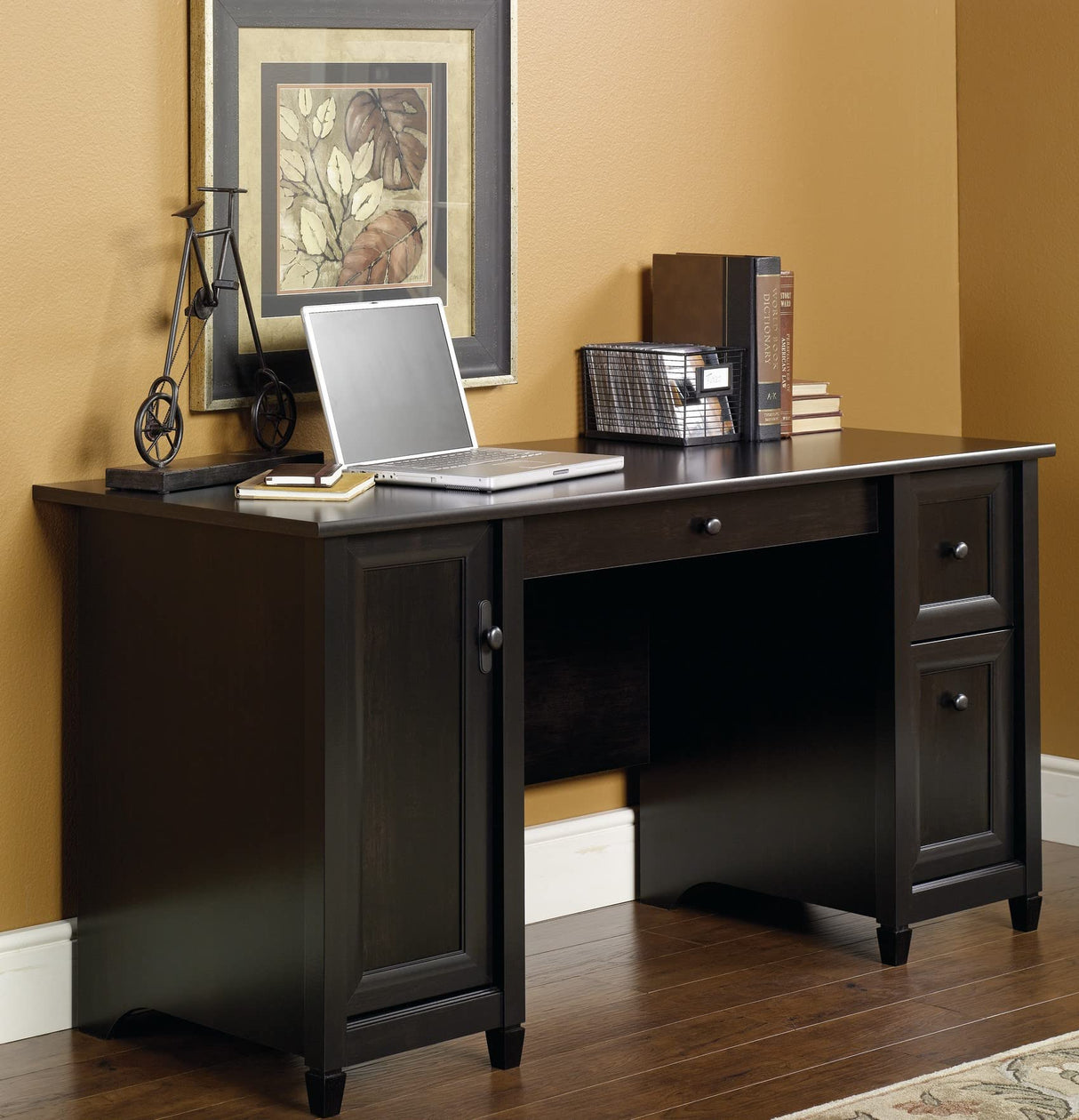 Edge Water Computer Desk with Storage Drawers, Home Office, L: 59.06" x W: 23.23" x H: 29.02"