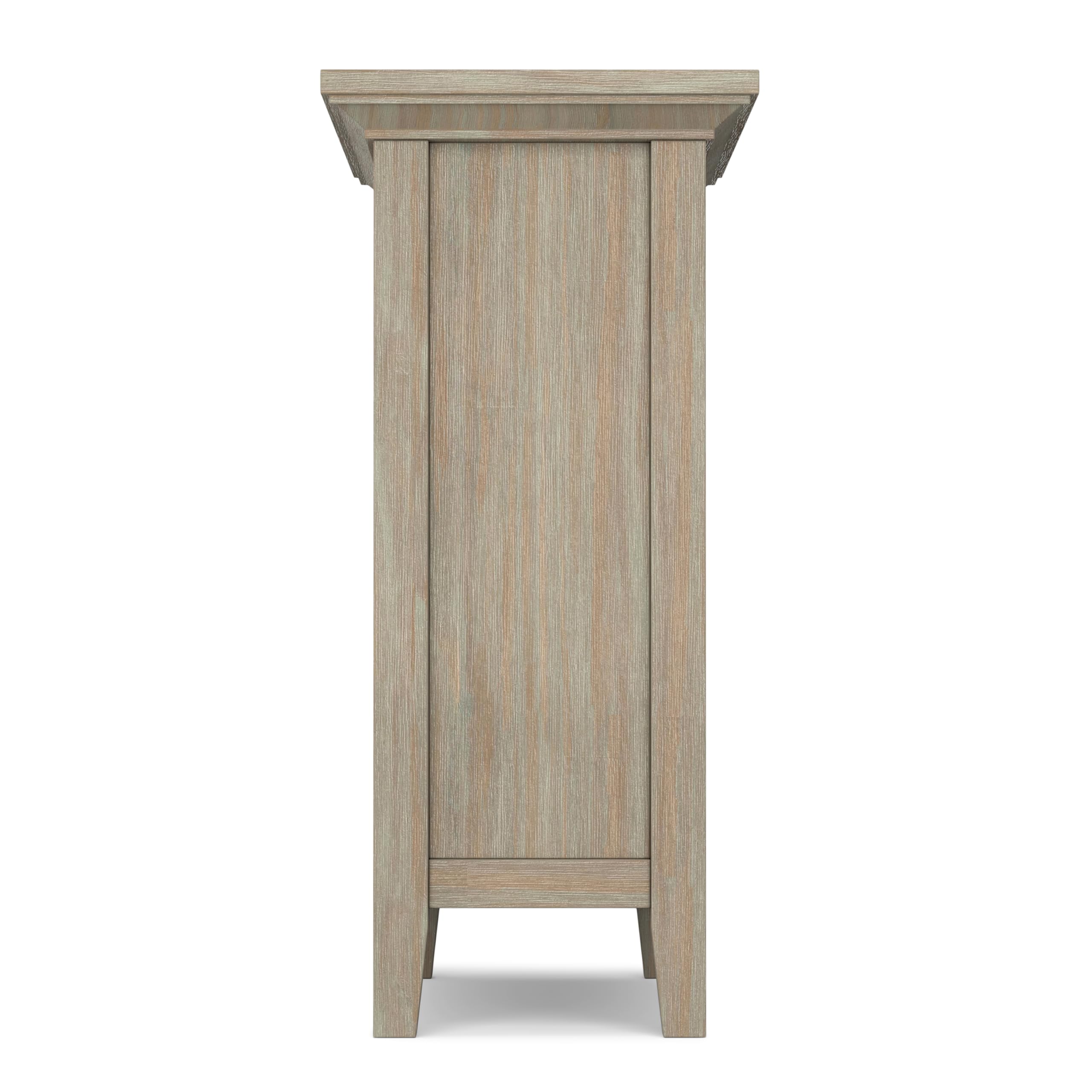 Redmond SOLID WOOD 32 inch Wide Transitional Low Storage Cabinet in Distressed Grey