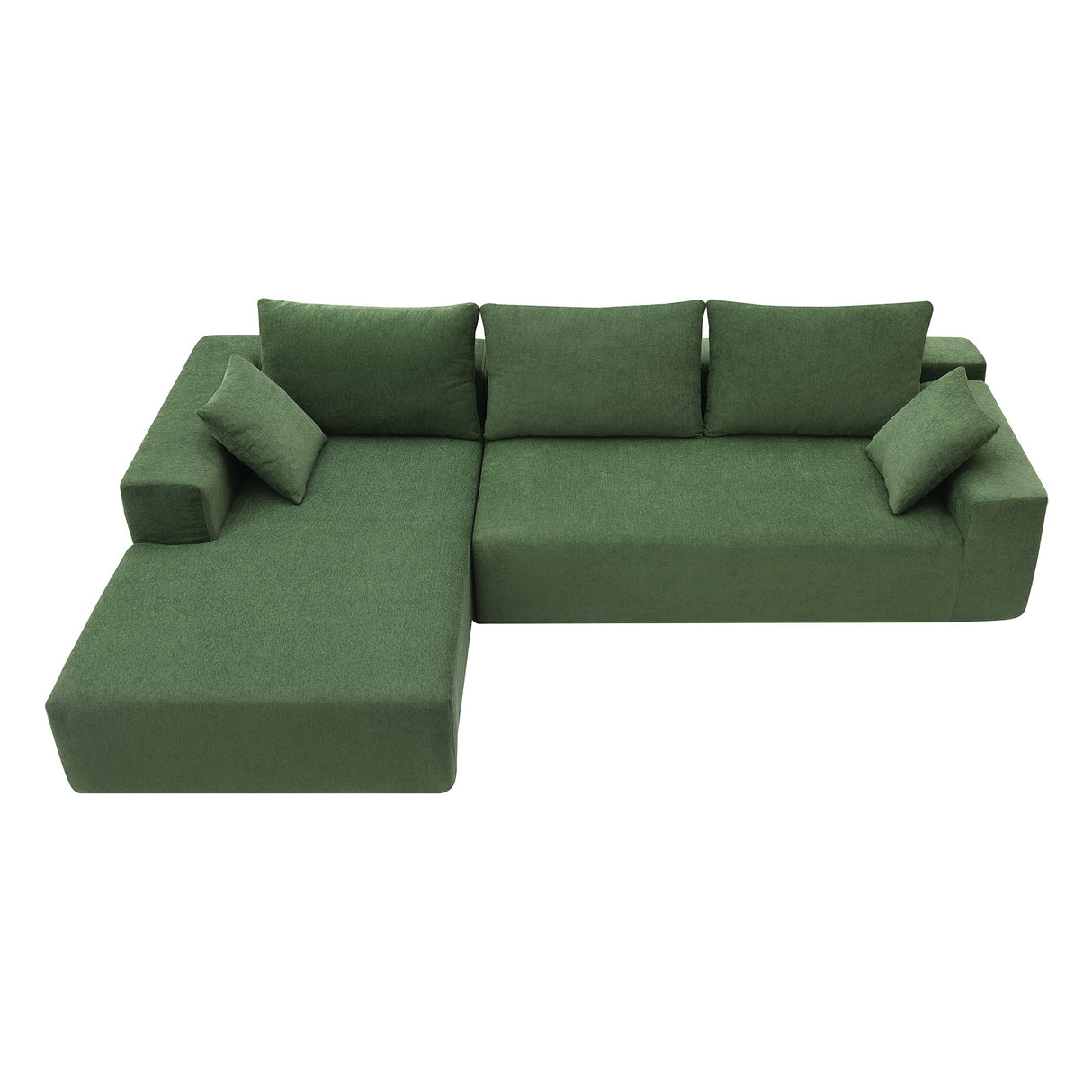 Olodumare 109" Convertible Modular Cushion Sofa – Green / Off White