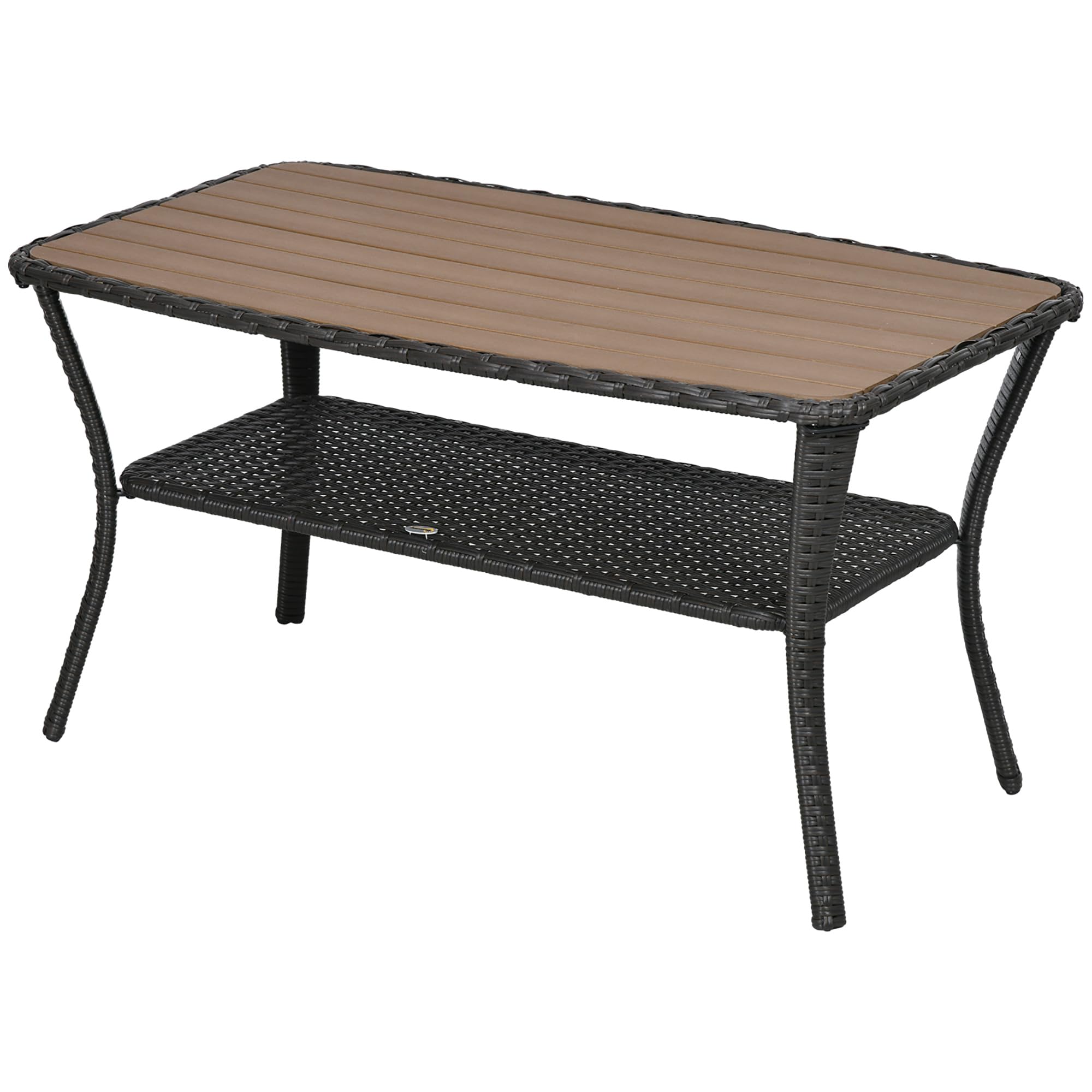 PE Rattan Outdoor Coffee Table with Storage