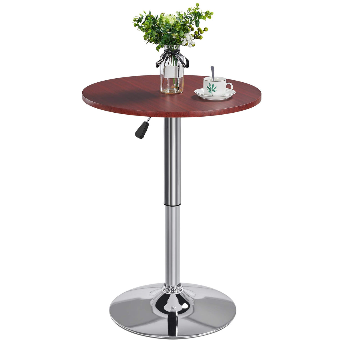 Height Adjustable Round Pub Table Counter Bar MDF Top Table 360 Degree Swivel