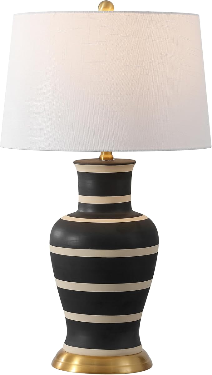 JONATHAN Y JYL4026K Julian 29" Traditional Classic Ceramic Urn LED Table Lamp, Red/Beige for Bedroom, Living Room, Kitchen, Home Office, Kids Room