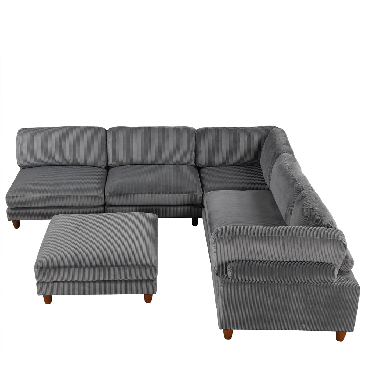 122.8" Modular Sectional Sofa Couch with Moveable Ottoman