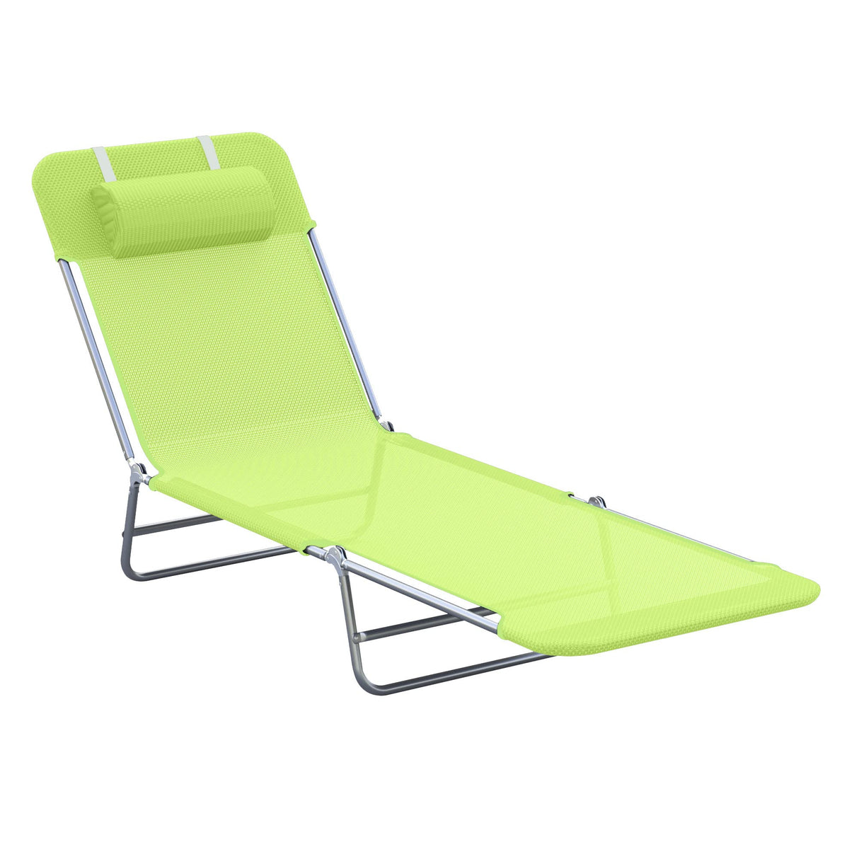 Folding Chaise Lounge Pool Chairs, Outdoor Sun Tanning Chairs with Pillow