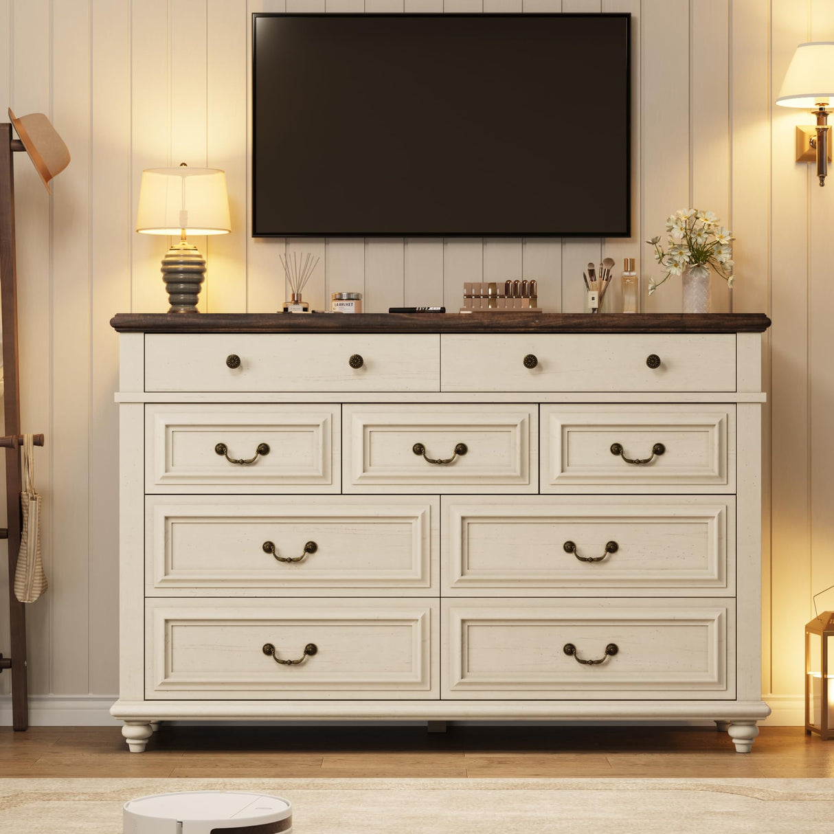 Farmhouse Dresser for Bedroom 9 Drawer Dresser