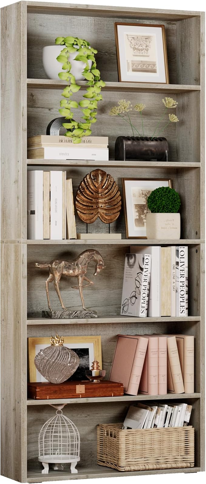 Bookshelves and Bookcases Floor Standing 6 Tiers Display Storage Shelves 70 in Tall Bookcase