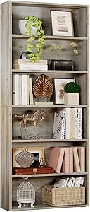 Bookshelves and Bookcases Floor Standing 6 Tiers Display Storage Shelves 70 in Tall Bookcase Home Decor Furniture for Home Office, Living Room, Bed Room