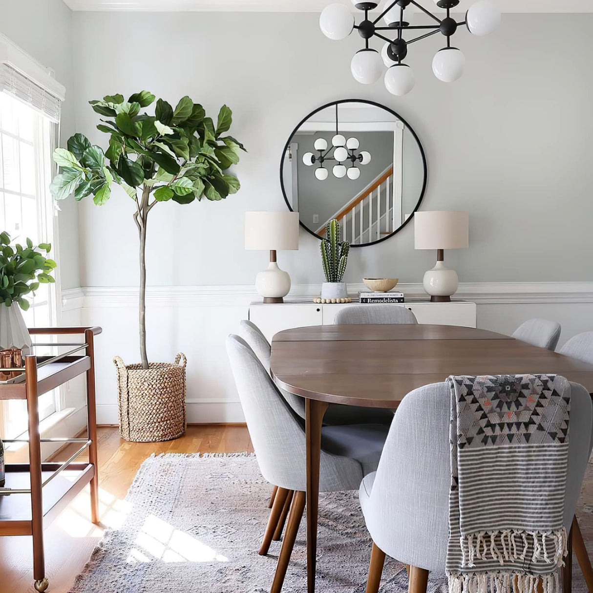 Round Wall Mirror, Large Black Wall Mounted Circle Mirror