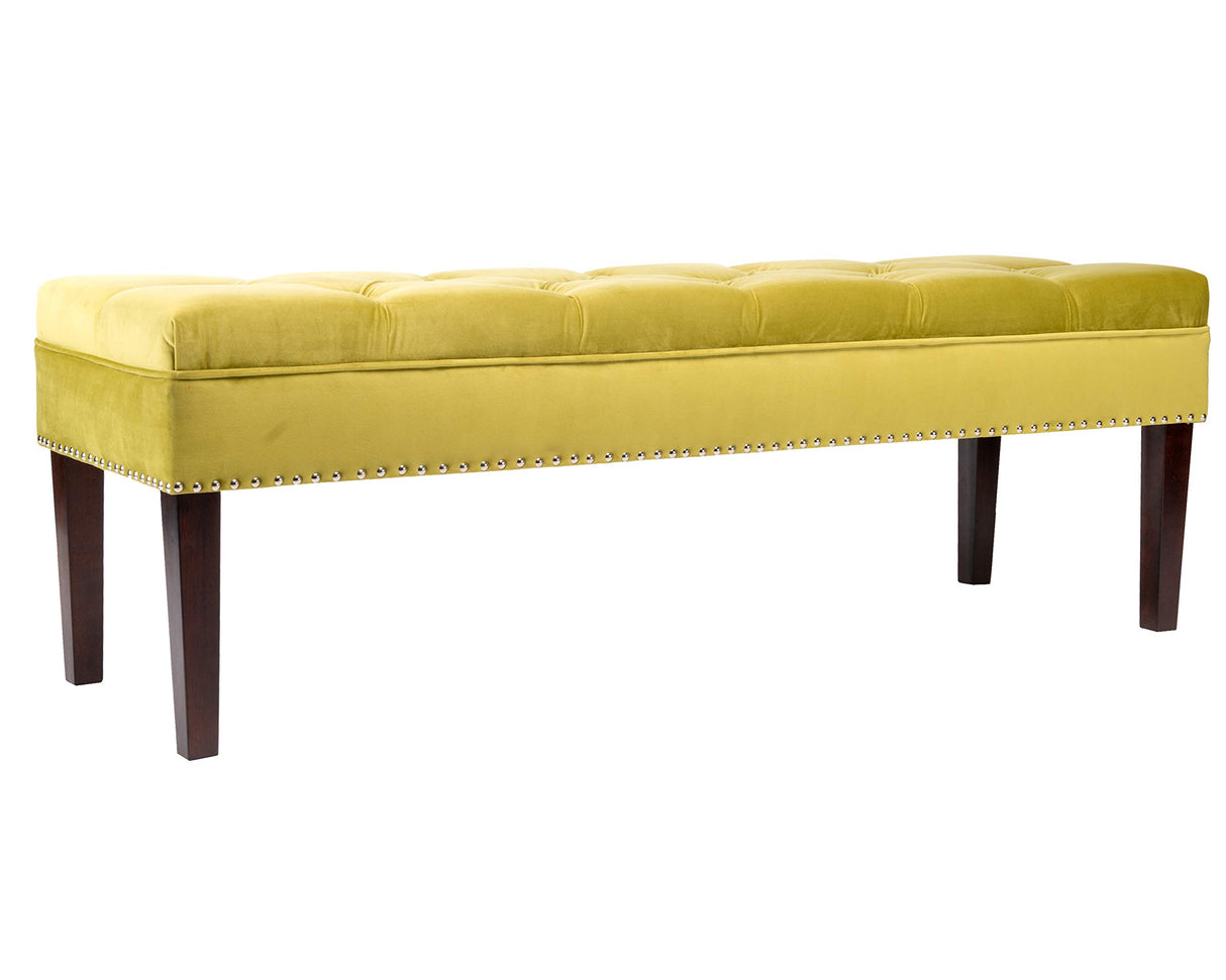 Mid Century Modern Diamond Tufted Bedroom Bench