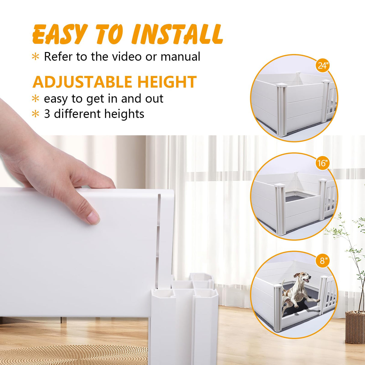 Whelping Box for Dogs - 2 Room Design with Pig Rails