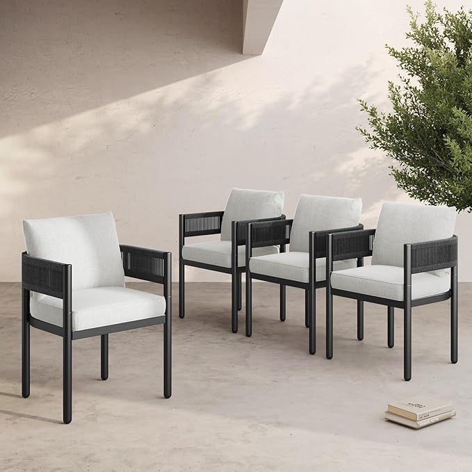 Outdoor Dining Chair Set of 2, 2 Pieces Patio Dining Chairs