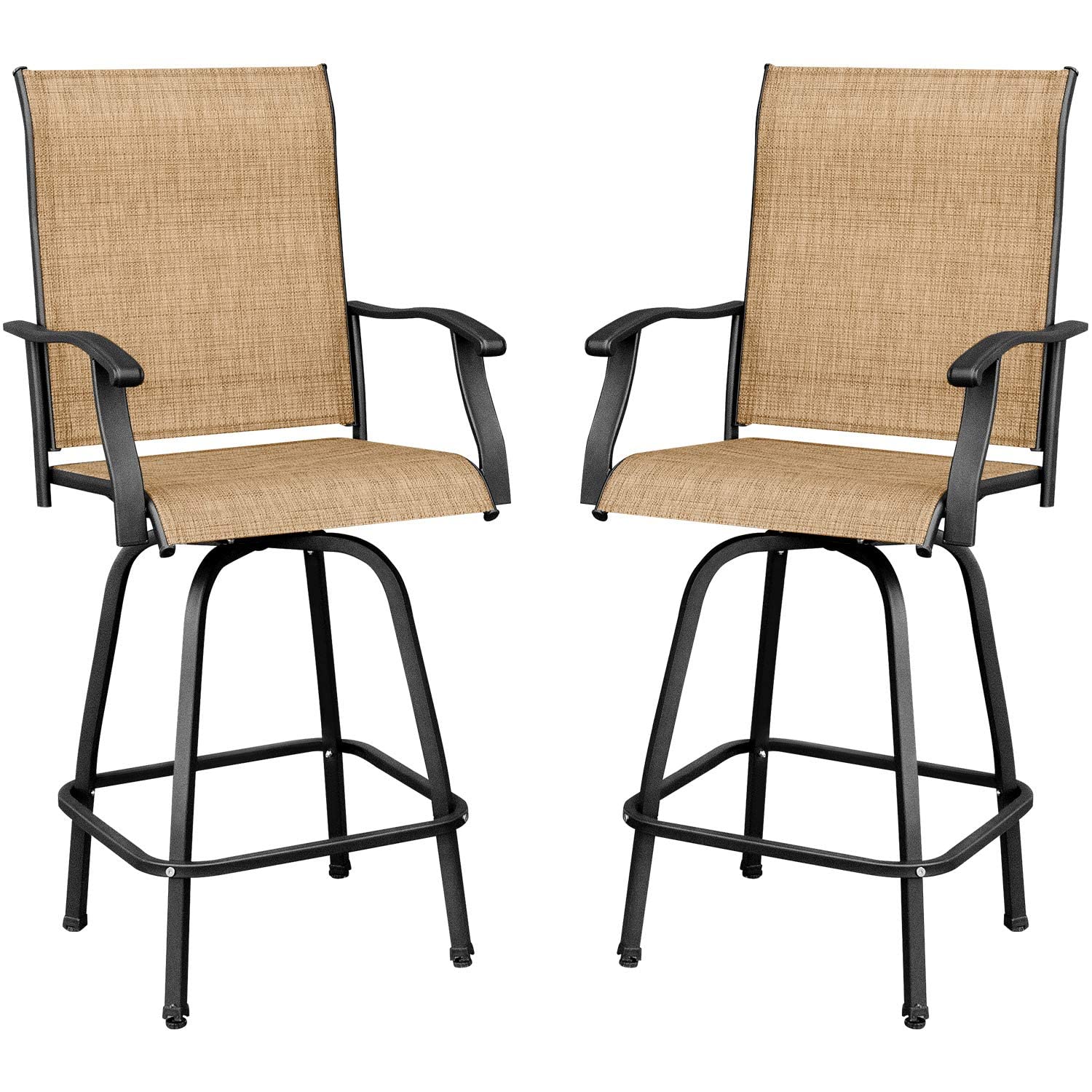 Patio Bar Stools Set of 2 All-Weather Outdoor Patio Furniture Set Counter Height Tall Patio