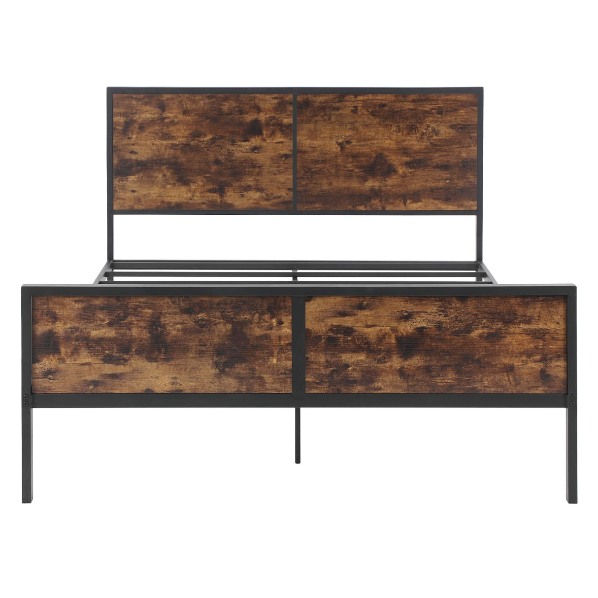 Queen Size Metal Bed Frame with Headboard, Footboard, No Box Spring Needed