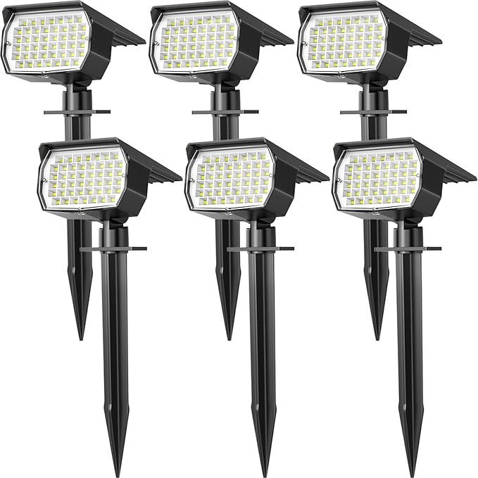 Solar Spot Lights Outdoor Waterproof IP65, 12 Pack Landscape Spotlights
