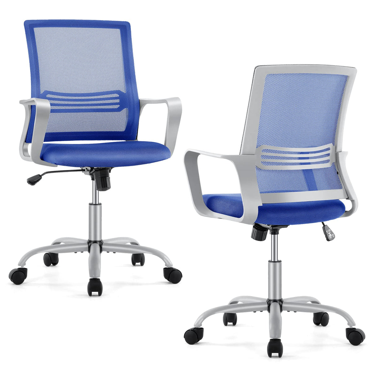 Ergonomic Office Chair Mid Back Office Desk Chair with Wheels Computer Chair with Lumbar Support Home Office Chair