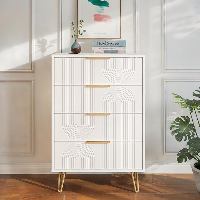 Drawer Dresser, Modern Wood Chest of Drawers, Storage Organizer Dresser for Bedroom