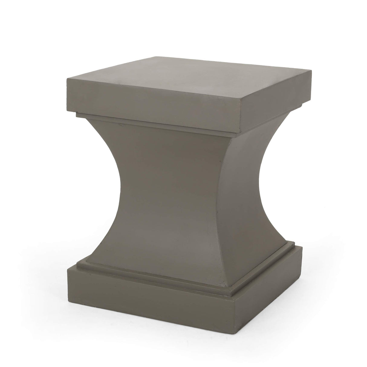 Allison Outdoor Modern Lightweight Concrete Side Table, Light Gray
