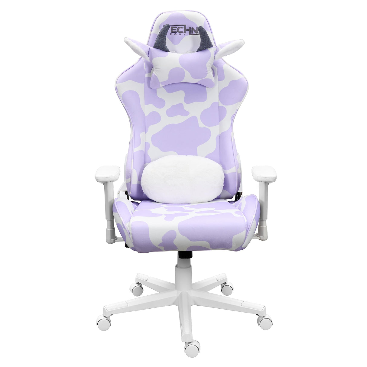 Gaming Chair - Lavender Purple Cow Print - Ergonomic Office Chair with Memory Foam