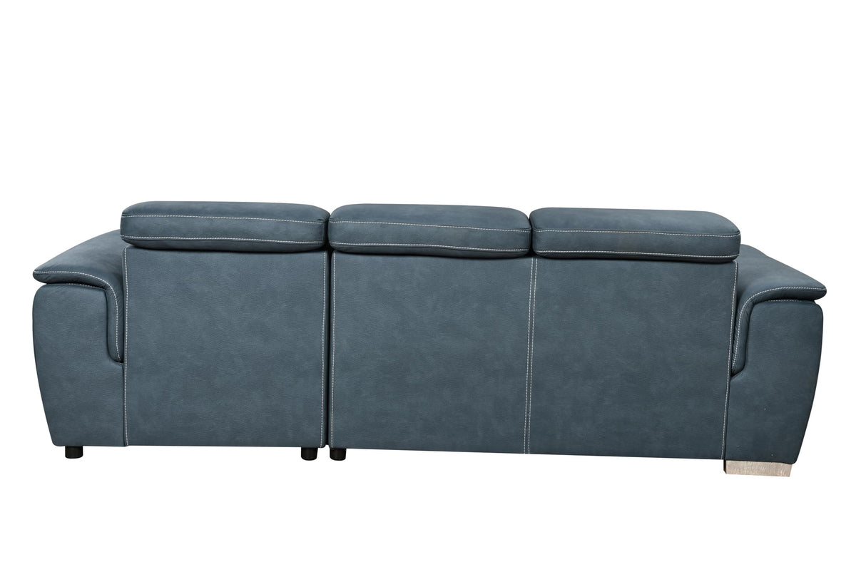 98'' Microfiber L-Shape Sectional Sleeper Couch with Pull-Out Bed, 4-Seater Sofa