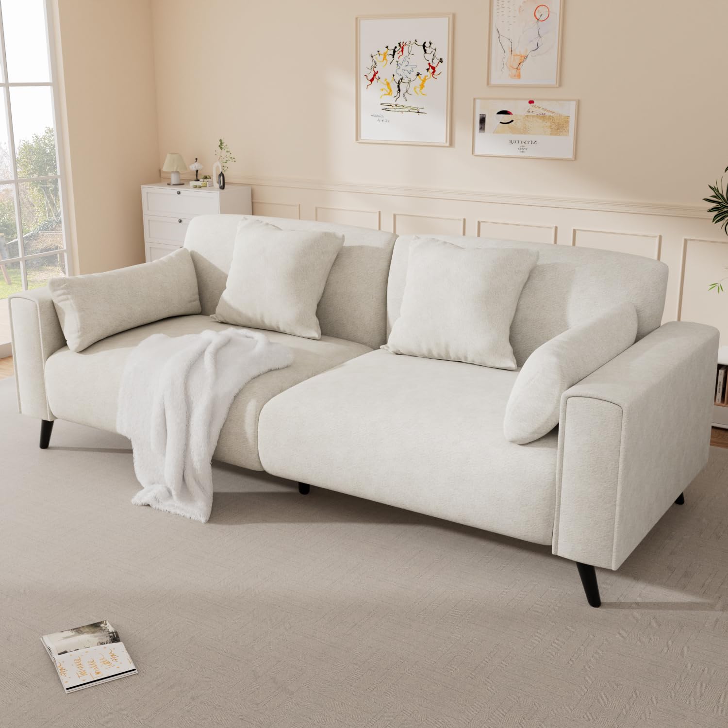 82" Sofa Couch for Living Room, Modern Comfy Sofa