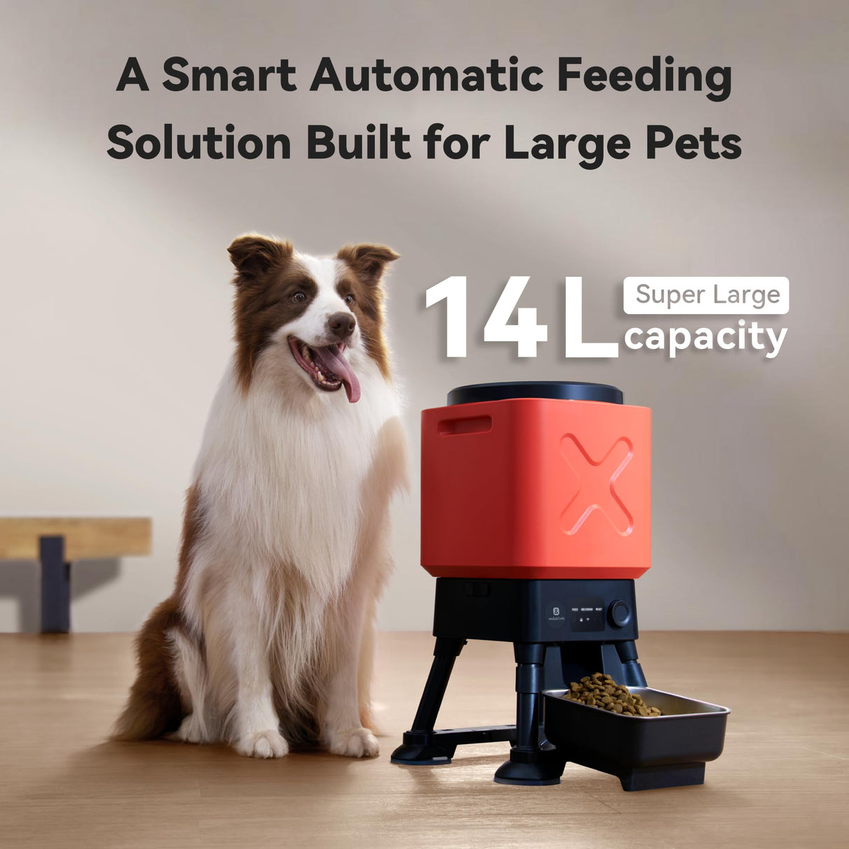 14L Automatic Dog Feeder with WiFi App Control & Anti-Blockage System