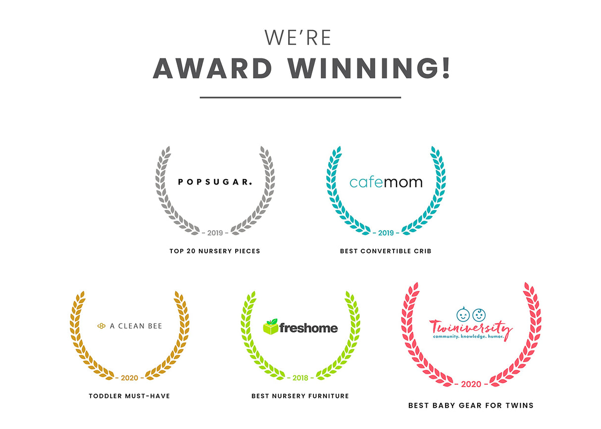 Heartland 4-in-1 Convertible Crib - Greenguard Gold Certified, Bianca White