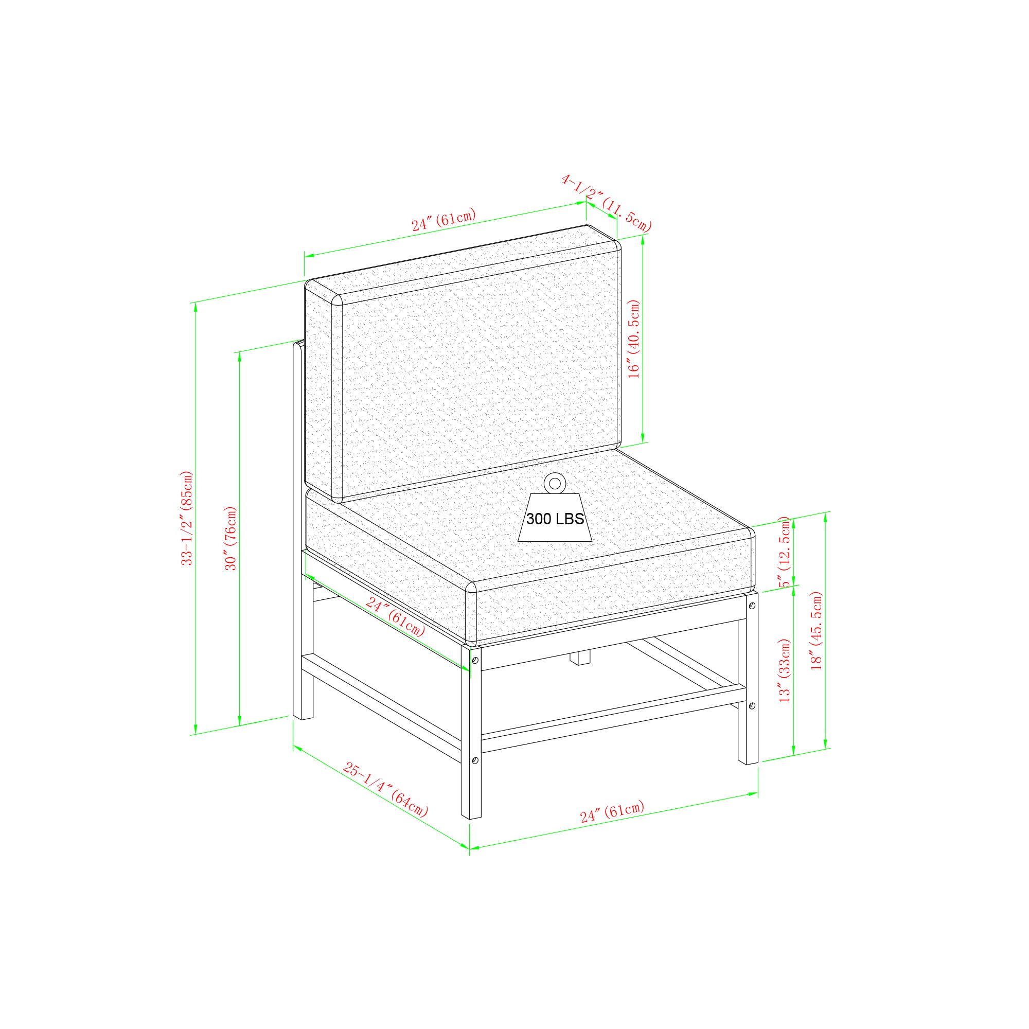 Modern 3-Piece Solid Wood Patio Sectional