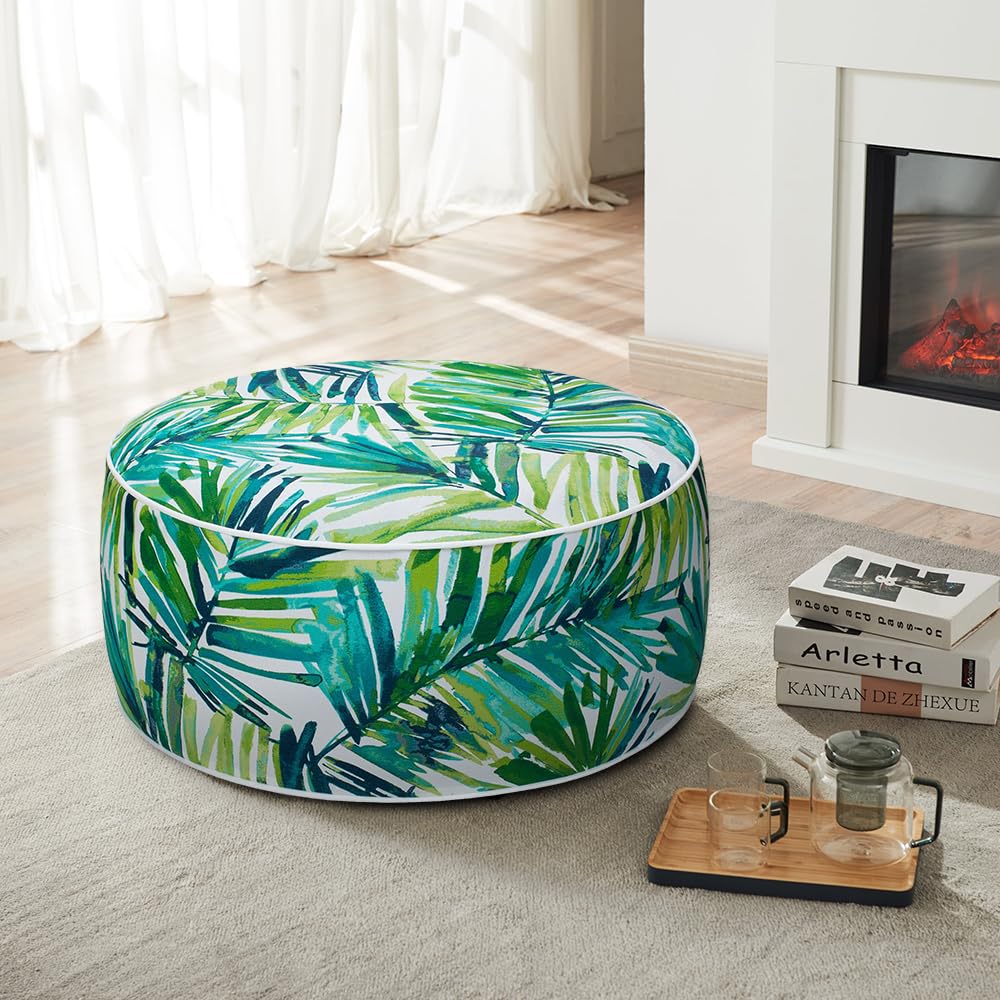 Inflatable Stool Ottoman Pouf D20 xH9, Outdoor Round Footrest Footstool