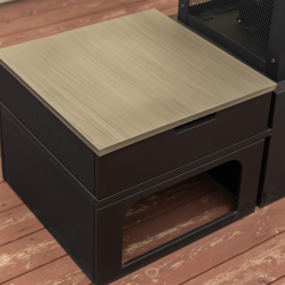 70 Inch Rectangular Outdoor Fireplace - Steel Woodburning Fireplace