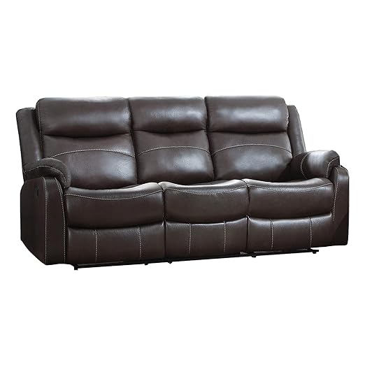 70" Microfiber Double Reclining Loveseat W, Dark Brown