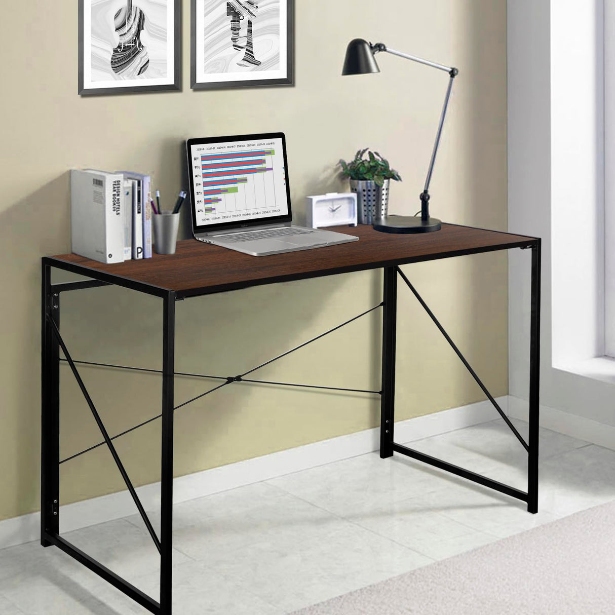 Folding Computer Desk, Writing Study Desks for Home Office