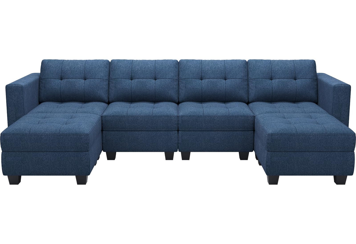 Reversible Storage Modular U-Shape Sectional Sofa Couch